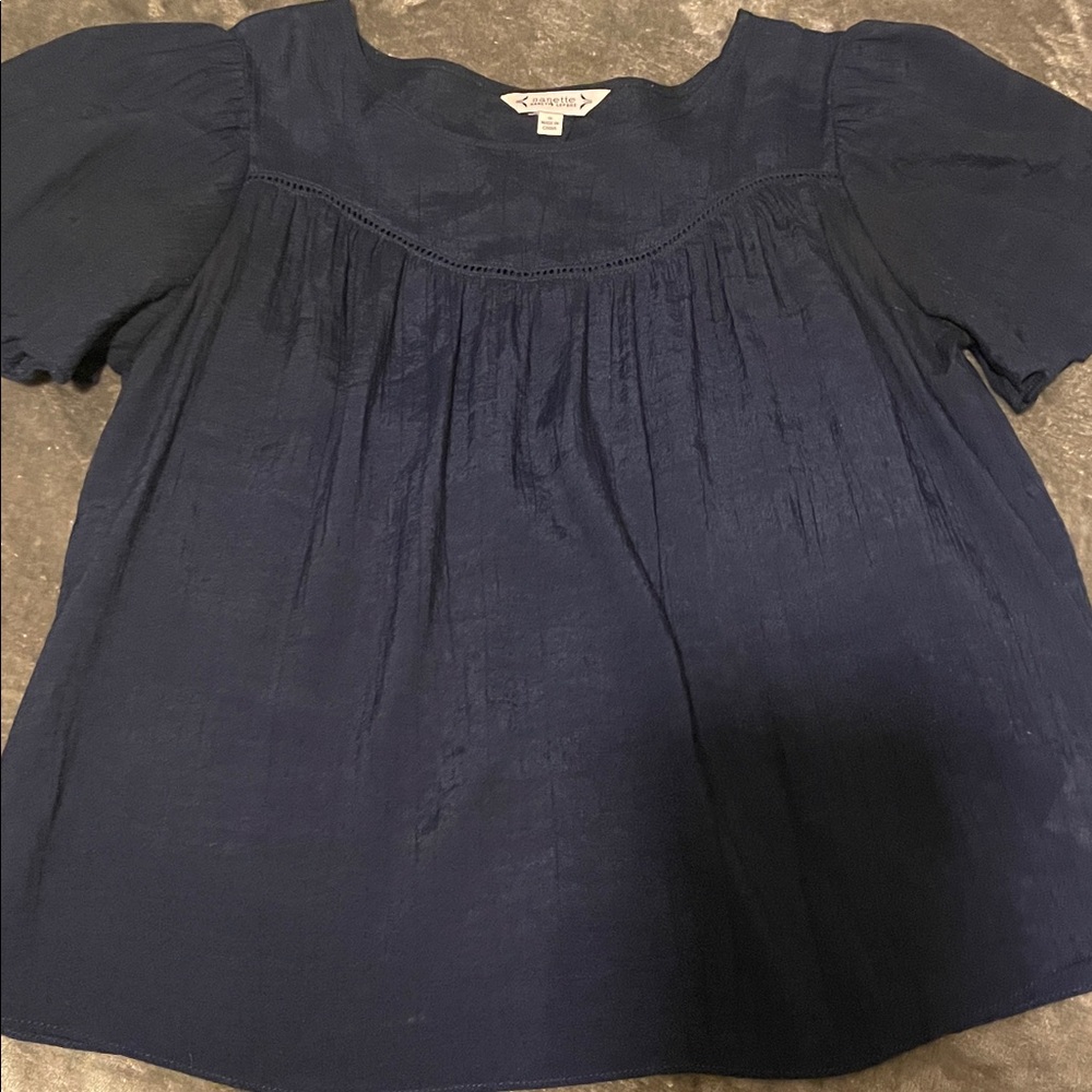 Nanette Lepore Deep Blue Blouse Size S